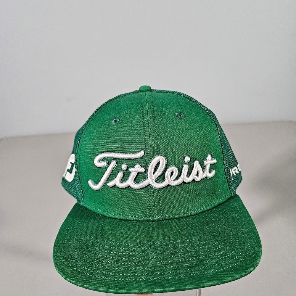 Titleist Golf Hat Mens OSFA Green Pro V1 FootJoy Mesh Back Snapback Cap